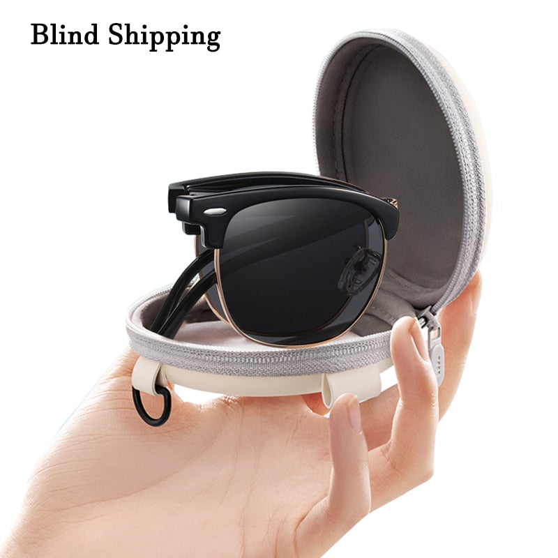 Folding HD Polarized Men Women Sunglasses Classic Fashion Club Brand Folded Driving Sun Glasses Blind Drop Shipping Masculino - withshades.com